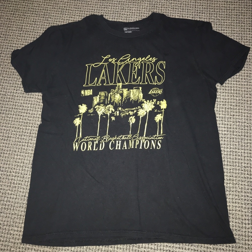 Los Angeles Lakers 2020 NBA Champions Adult Large Black Tee By Bleacher Report